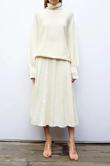Saga Interwoven Ribbon Knit skirt Natural-Skirt-Molli-Debs Boutique